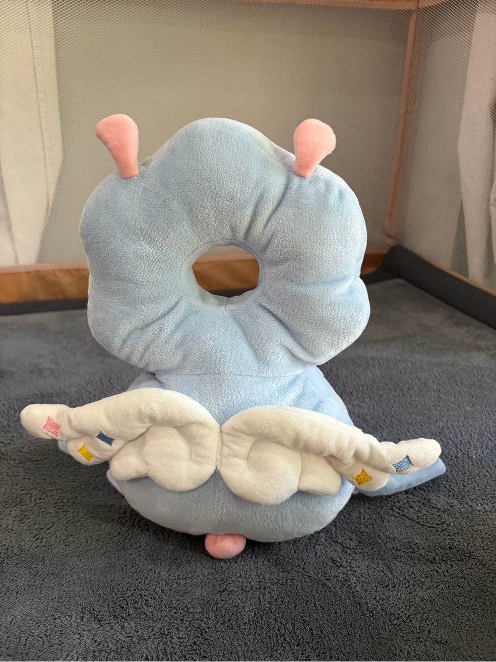 Baby Head Protection Pillow Backpack in blue Fairy